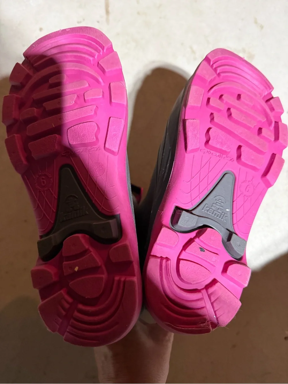Kamik Gray and Pink Kids' Waterproof Winter Boots